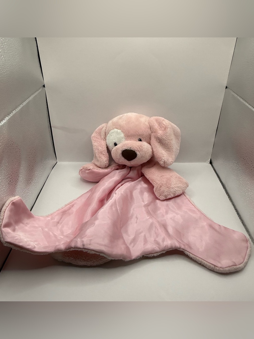 GUND Baby Spunky Huggybuddy Pink Dog Security Blanket Lovey Stuffed Animal